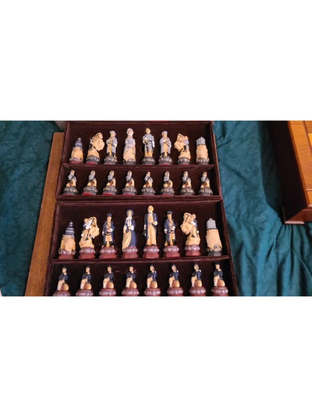 American Civil War Themed Chess Pieces SAS Studio Anne Carlton w/ Board & Box